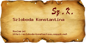 Szloboda Konstantina névjegykártya